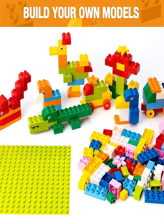 MANNIDOO Large Building Blocks for Kids Toddlers, 161PCS Big Building Bricks with 10"x10" Large Baseplates - Compatible with Major Brands Blocks, Birthday Gfits for Toddler Kid, 9 Color/13 Shape - Image 3